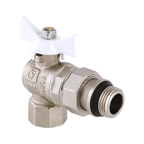 Кран шаровой VALTEC BASE угловой с полусгоном и дополнительным уплотнением