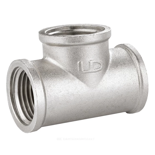 Тройник латунь никель ВР/ВР LD