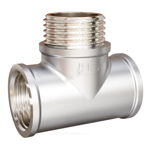 Тройник латунь никель Ду 20 (3/4