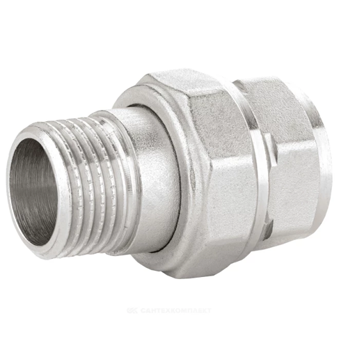 Соединитель латунь американка никель ВР/НР прямой LD